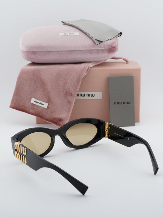 Miu Miu MU11WS 16K10R Oval Women Sunglasses - Black/Yellow main image 11